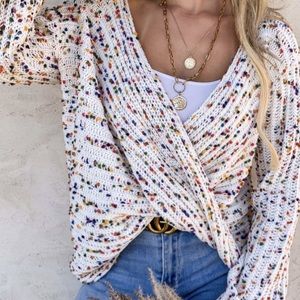 NWOT Amoli reversible sweater size s/m